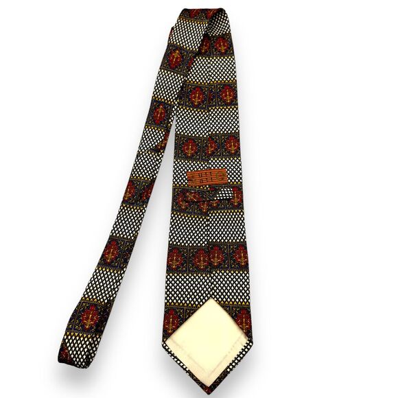 Tutto Matto Mens Silk Dress‎ Tie Made in Italy Red Geometric Pattern 58 3.75 - Picture 3 of 10